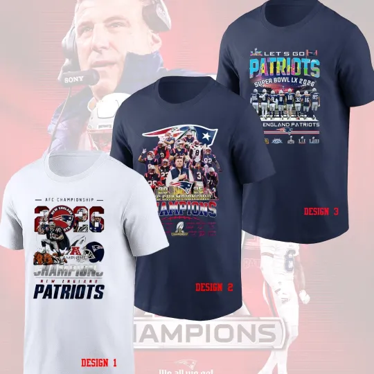 Discover New England Patriots 2025 AFC Champions Super Bowl LX, Go Patriots