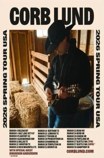 Discover HOT!!! Corb Lund Spring Tour 2026 Limited Poster