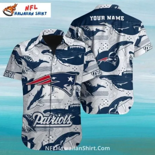 Discover Whale Pattern New England Patriots Aloha Hawaiian Shirt