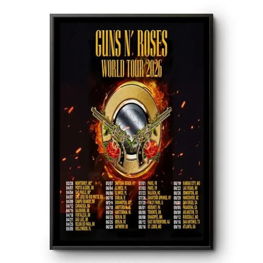 Discover NEW! Guns N' Roses Poster 2026 World Tour Poster