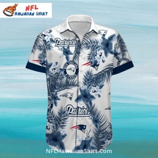 Blue Floral New England Patriots Hawaiian Shirt