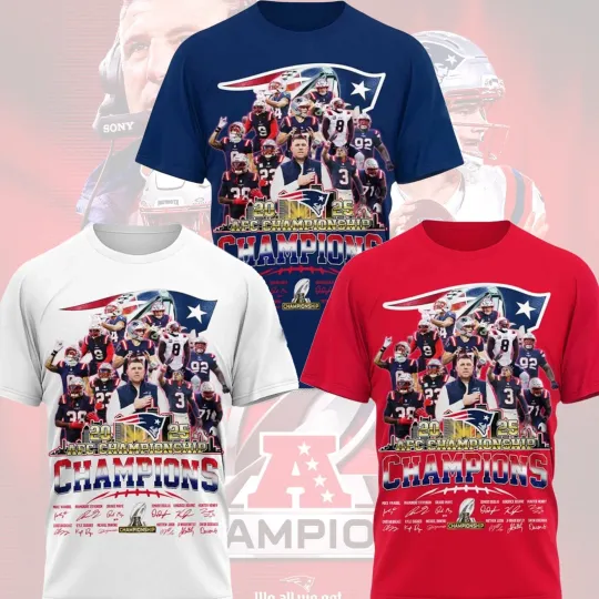 Discover New England Patriots 2025 AFC Champions SUper Bowl LX Signature