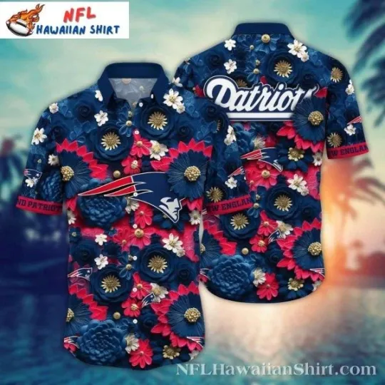 Discover Floral Emblem New England Patriots Hawaiian Shirt