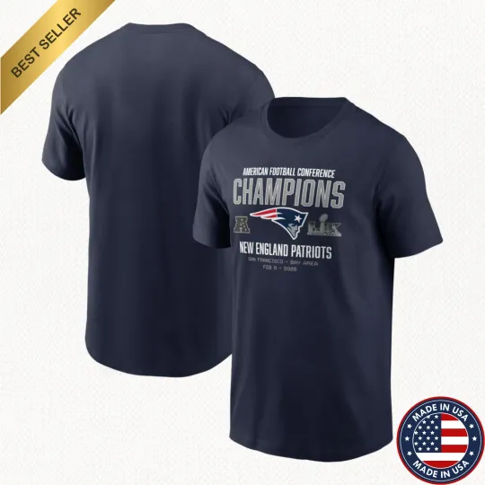 New England Patriots 2025-2026 AFC Champions Team Nation Unisex T-Shirt