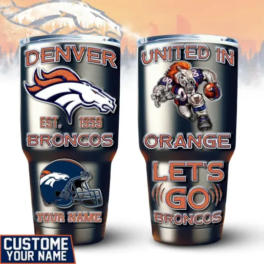Discover Denver Football Team Broncoss 30oz Tumbler With Straw Vacuum Insulated