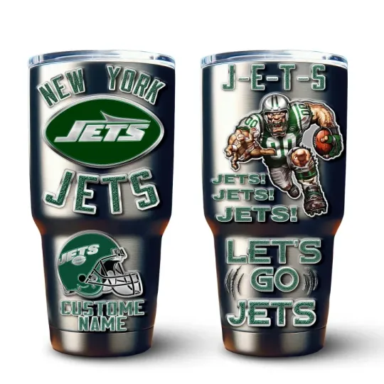 Discover New York Football Team NY Jetss 40oz Tumbler With Straw Vacuum Insulated