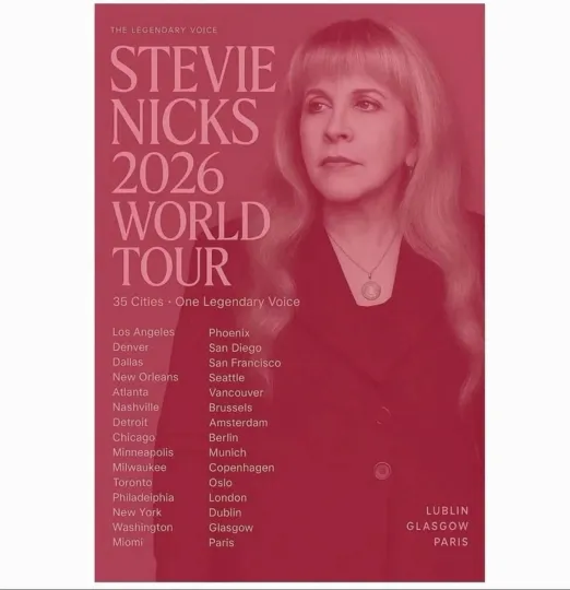 Stevie Nicks World Tour 2026 Poster