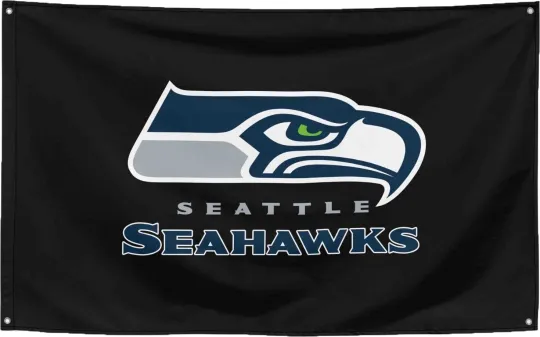 Seattle Seahawks Football Fans 3x5 ft House Flag Black Banner