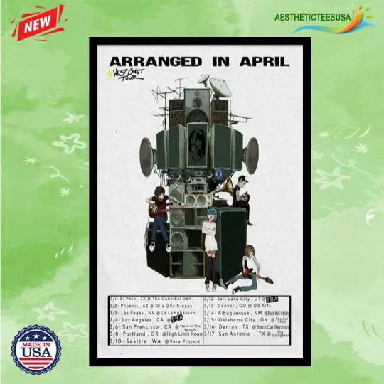 Discover NEW Arranged In April West Coast Tour 2026 Poster Home Decor, Wall Art, Fan Gift