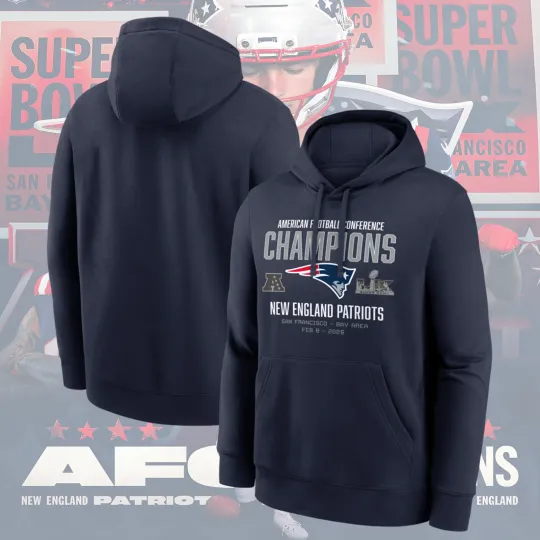 New England Patriots 2025 AFC Champions Team Nation Hoodie