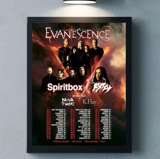 Evanescence World Tour 2026 North American poster