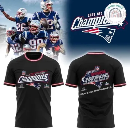 Discover New England Patriot 2026 NFC Division Champions For Fan T-shirt  All Sizes