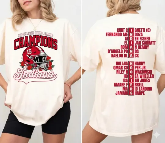 Indiana Rose Bowl Champions 2026 T-Shirt for Indiana Hoosier Fans