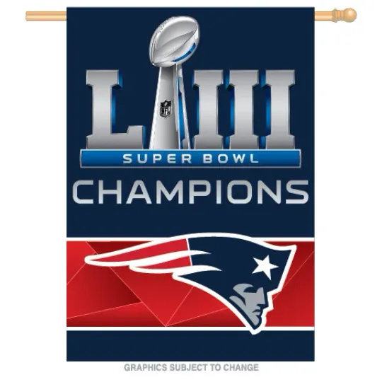 Discover NEW ENGLAND Football SUPER B.owll 53 football CHAMPIONS HOUSE FLAG WALL BANNER, Flag
