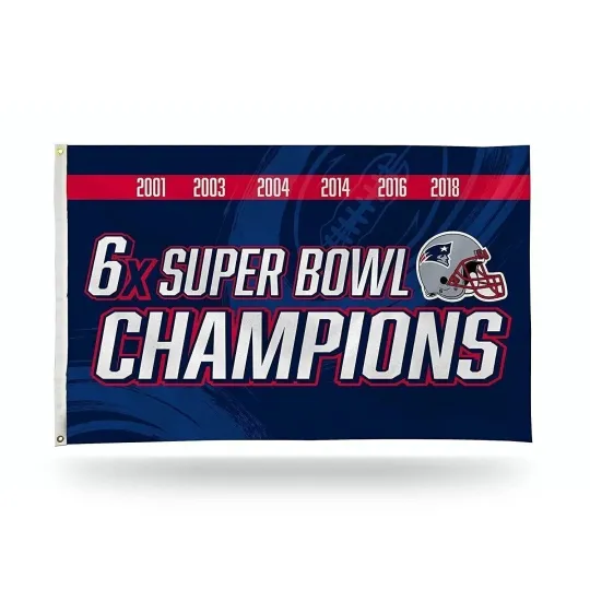 Discover New England Football Flag Banner 6X Time Champions with Metal Grommets..., Flag