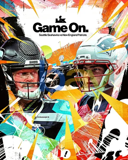 Discover New England Football vs Seattle Football Super B.owll LX football Football , Flag