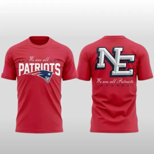 2026 New England Patriots We Are All Patriots Rivalries Red Shirt