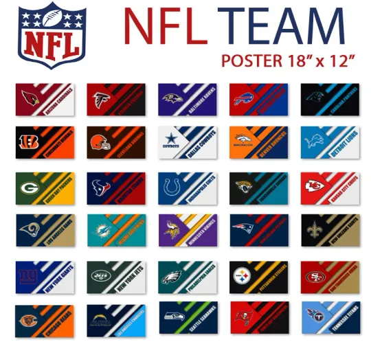 Discover Football Team Vertical Poster Material Design Sport Print