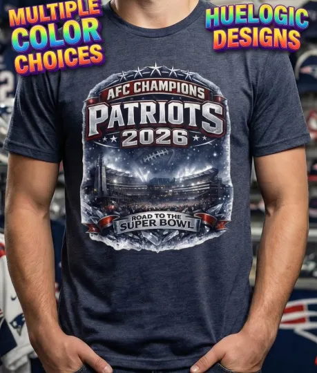 Discover New England Football AFC Champions 2026 T-Shirt Patriots Road Super Bowl Tee