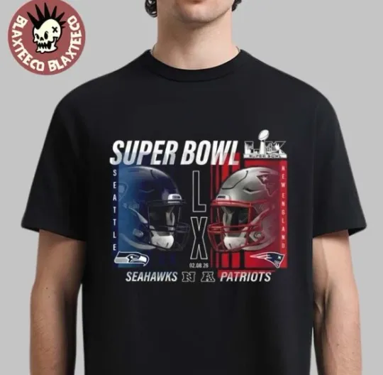 Discover New Englannd Patri0T Vs Seattlee Seaha-Wk Super Bowl Lx T-Shirt