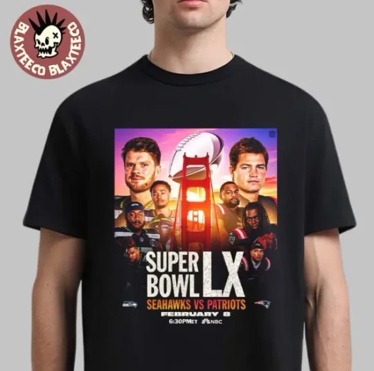 Discover Seahawk1 Vs Patri0T football Super Bowl Lx Matchup On February 8 2026 Unisex T-Shirt