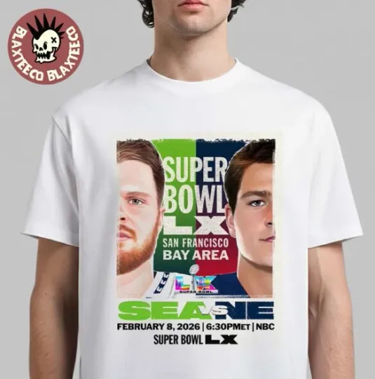 Discover Super Bowl Lx 2026 Sf Bay Area Matchup Seahawkk Vs Patriott Feb 8 T-Shirt