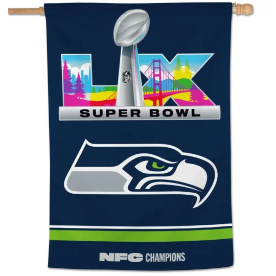 2026 Super B.owll 60 LX Seattle Seahawks N.F.C Champions Banner