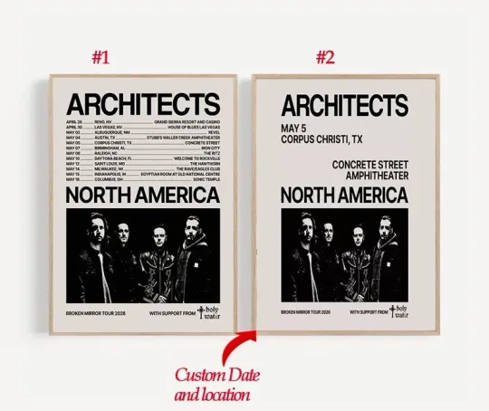 Discover Architects Broken Mirror Tour 2026 Custom Poster