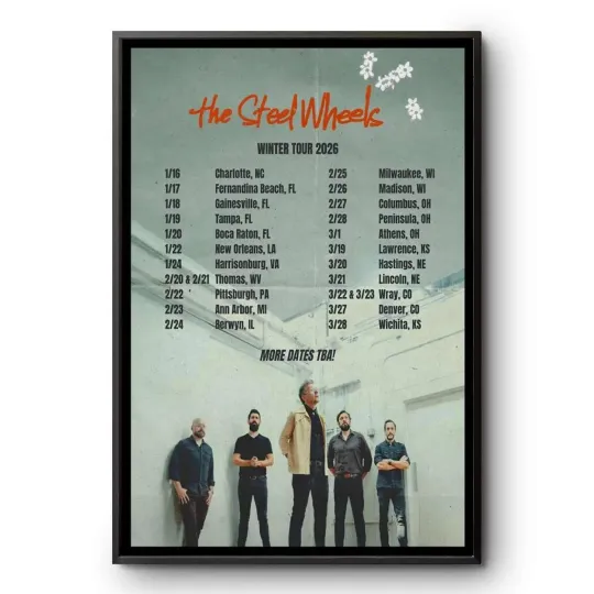 Discover The Steel Wheels Winter Tour 2026 Concert Poster Americana Band Print
