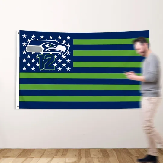 Discover Seattle Football Banner football Super B.owll Football Champions Flag