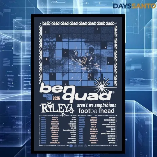 Discover NEW Ben Quad Wisher Tour Show 2026 Poster Home Decor, Wall Art, Fan Gift
