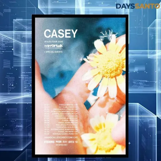 Discover NEW Casey 2026 UK & EU Tour Poster Home Decor, Wall Art, Fan Gift
