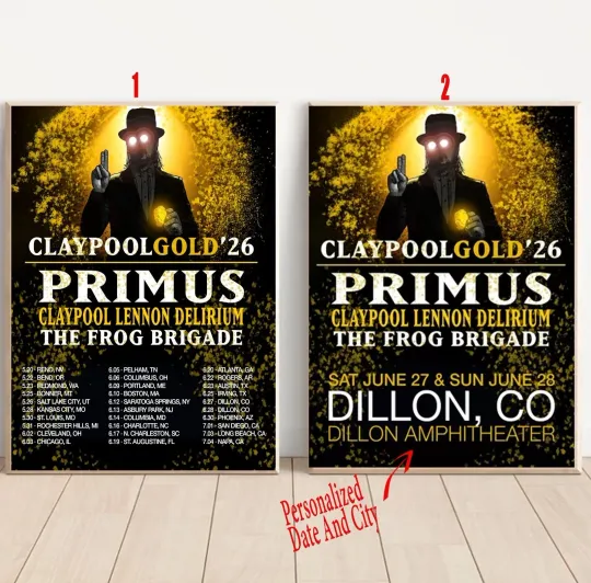 Discover Primus & The Claypool Lennon Delirium & The Frog Brigade Tour 2026 Poster