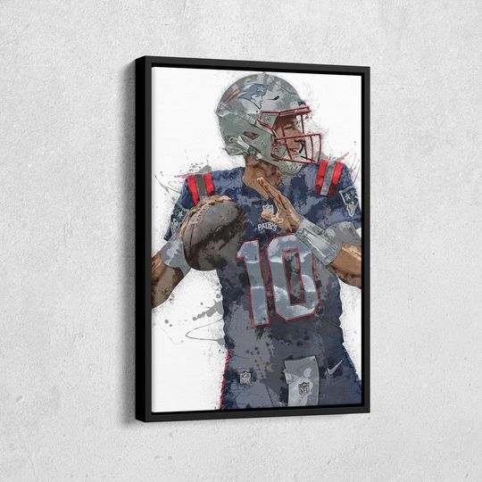 Discover Mac Jones Print - New England Patriots Wall Art, football Decor for Home & Man Cave, Football Gift, UnFramed Poster