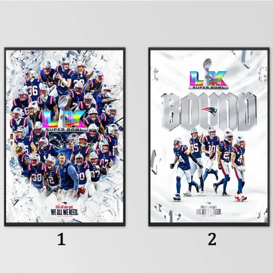 Discover Congrats New England Patriots 2026 Super Bowl LX Bound Poster