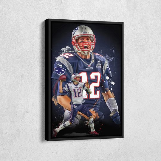 Discover Tom Brady Poster Tampa New England Patriots football Artwork Wall Art Print Home Decor