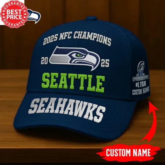 Discover Print CUSTOM NAME Seattle Seahawks football 2026 Super Bowl Champions Hat Cap