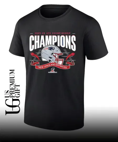New England Patriots 2025-26 AFC Champions Helmet Shirt
