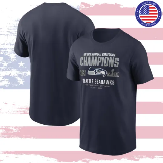 Seattle Seahawks 2025-26 NFC Champions T-Shirt Men Women Fan Apparel