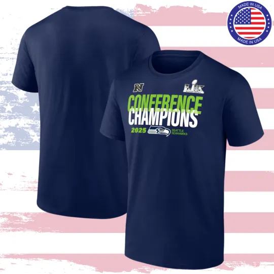 Discover Seattle Seahawks NFC Champions Right Side Draw T-Shirt All Sizes