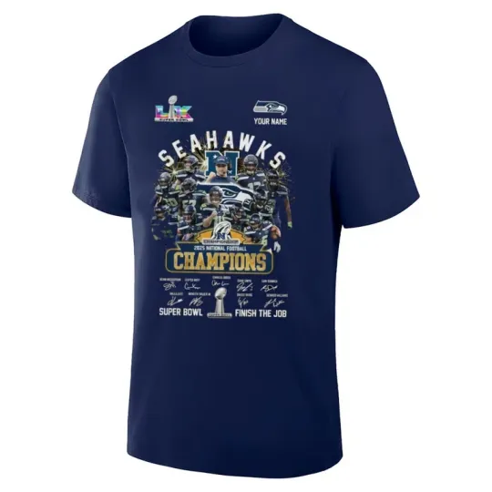 Discover Seattle Seahawks 2026 NFC Champions Super Bowl Finish The Job T-Shirt