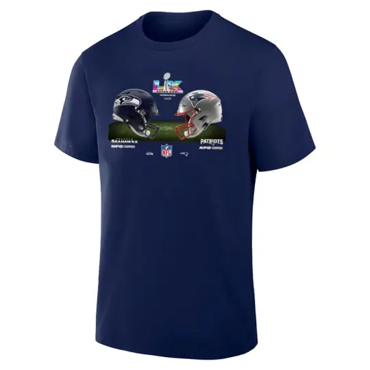 Discover NE Patriots vs Seattle Seahawks Super Bowl LX T-Shirt Fans Apparel