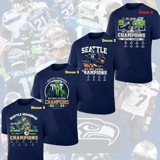 Discover Seattle Seahawks NFC West Division Champions T-Shirt - Unisex