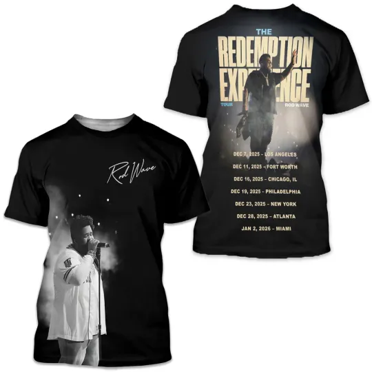 Rod Wave The Redemption Experience Tour 2026 3D T-Shirt