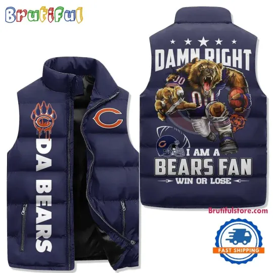 Chicago Bears Sporty Mascot Sleeveless Puffer Jacket
