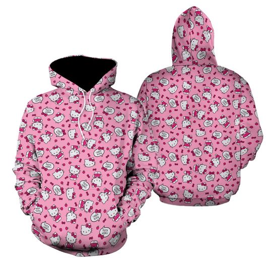 Hello Kitty Hoodies, Cute Cat Leggings, Kitty Cat Women Hoodie, Hello Kitty Yoga Leggings, Hello Kitty 3D Hoodie