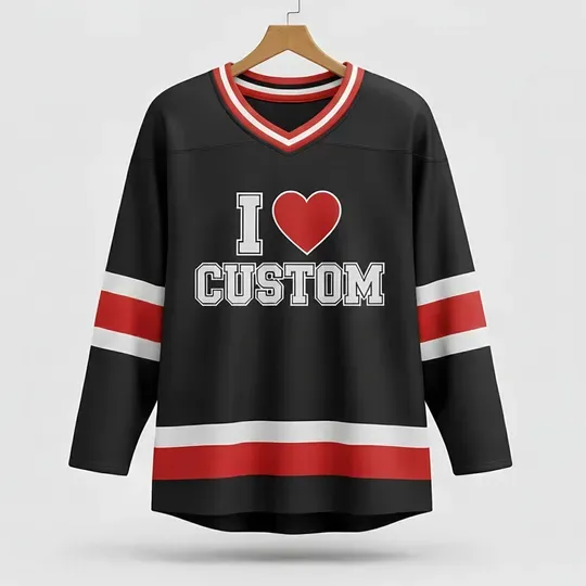 Discover Personalized I Heart Hockey Jersey, I Love Hockey Valentine Gift