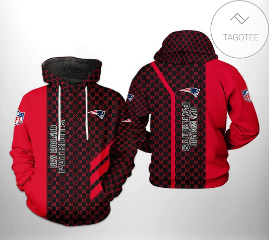 New England Patriots football Team Pattern Mix 3D Printed Hoodie