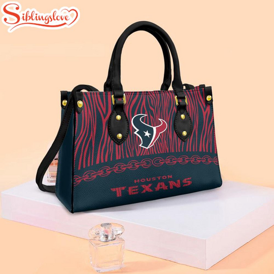 football Houston Texans Zebra Pattern Leather Handbag