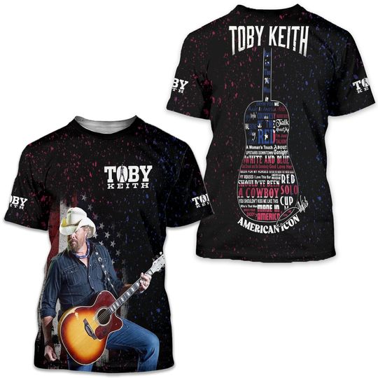 Rare!!! Toby Keith American Icon 3D Shirt